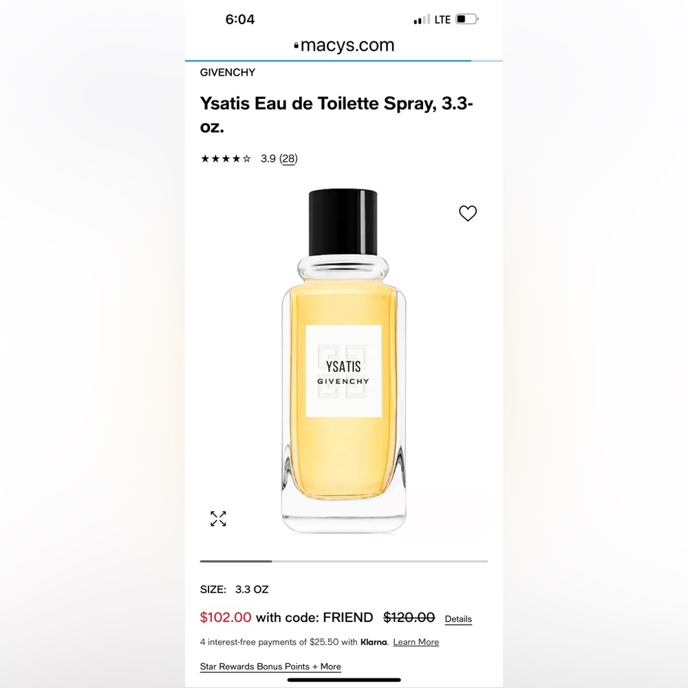 NWOB Givenchy Ysatis 3.3 ounce Perfume